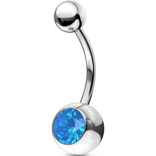 Piercing Nombril Opale Serti Clos Argent