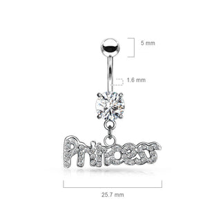 Piercing Nombril Pendentif Princesse Zircone