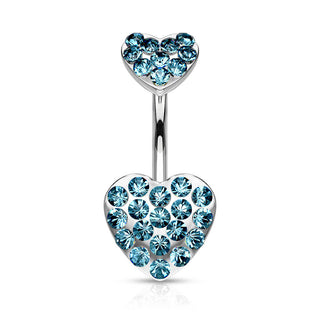 Piercing Nombril Cœur Zircone Argent