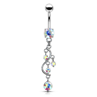 Piercing Nombril Pendentif Vigne Zircone