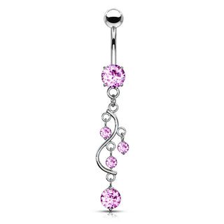 Piercing Nombril Pendentif Vigne Zircone