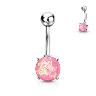 Piercing Nombril Opale Argent