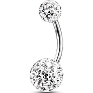 Piercing Nombril Bille Zircone Argent Filetage Interne
