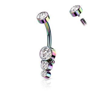 Piercing Nombril Zircone Or Filetage Interne