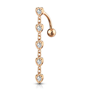 Piercing Nombril Cœur Pendentif Zircone Argent