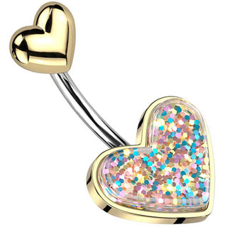 Piercing Nombril Cœur Paillette