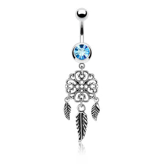 Piercing Nombril Attrape-Rêve Zircone Argent