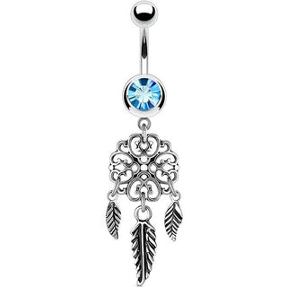 Piercing Nombril Attrape-Rêve Zircone Argent