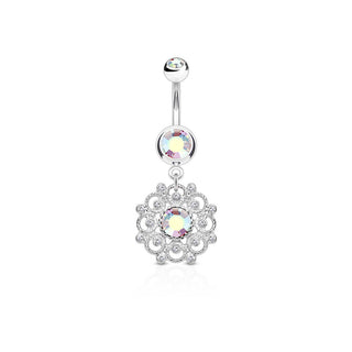 Piercing Nombril Pendentif Vintage Zircone