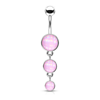 Piercing Nombril Pendentif 3 Pierres Synthétiques Lumineuses