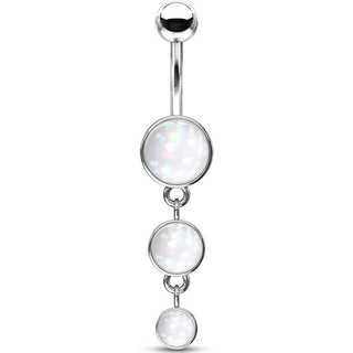 Piercing Nombril Pendentif 3 Pierres Synthétiques Lumineuses
