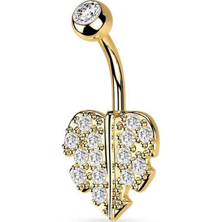 Piercing Nombril Feuille Zircone