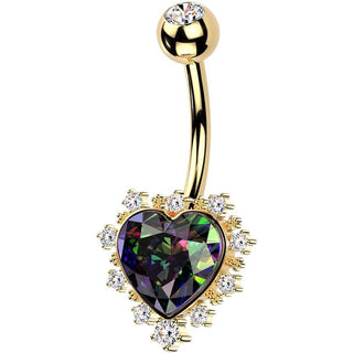 Piercing Nombril cœur zircone