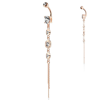 Piercing Nombril Pendentif 4 Zircones