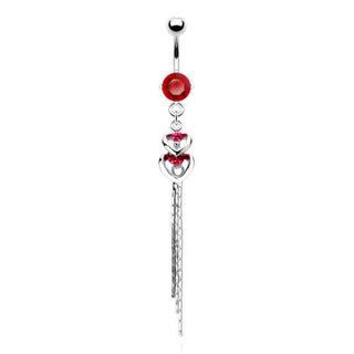 Piercing Nombril Pendentif Cœur Zircone Argent