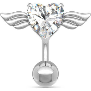 Piercing Nombril Ailes d´Ange Zircone Argent