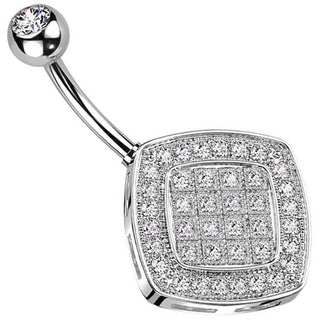 Piercing Nombril Carré Zircone