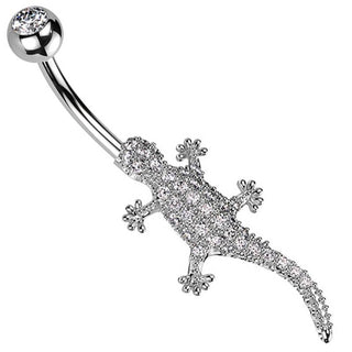 Piercing Nombril Lézard Zircone
