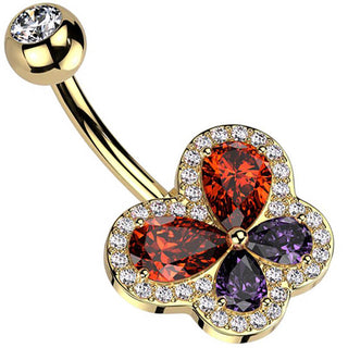Piercing Nombril Papillon Zircone