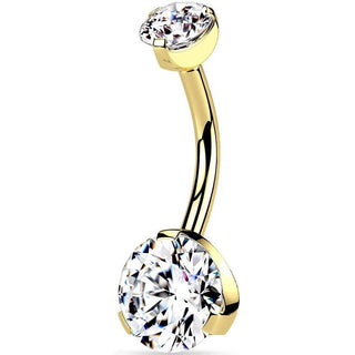 Piercing Nombril Zircone Ronde Filetage Interne