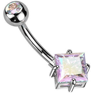 Piercing Nombril Zircone Carrée