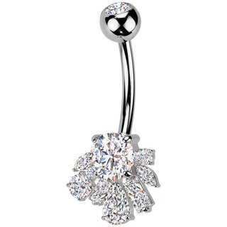 Piercing Nombril laiton titane zircones