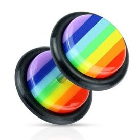 Acrylique Faux Plug Arc-en-ciel