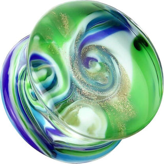 Verre Plug tourbillon bleu vert double flare