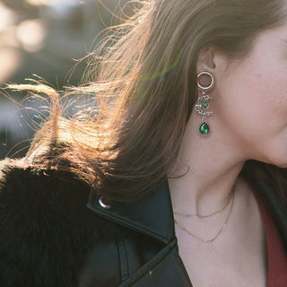 Écarteur Pendentif Moon Drop Zirconia Argent