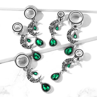 Écarteur Pendentif Moon Drop Zirconia Argent