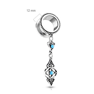 Écarteur Pendentif Tribal Turquoise Argent