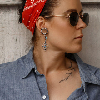 Écarteur Pendentif Tribal Turquoise Argent