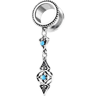 Écarteur Pendentif Tribal Turquoise Argent
