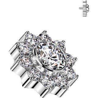 Titane Embout fleur zircone Filetage Interne