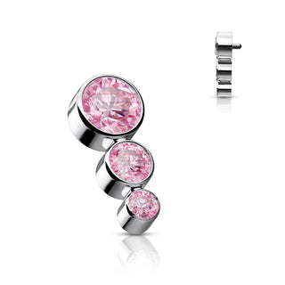 Titane Embout Embout 3 Zircones Filetage Interne