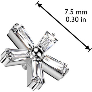 Titane Embout fleur zircone Filetage Interne