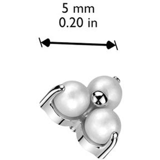 Titane Embout 3 perles supérieures serties Filetage Interne
