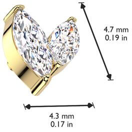 Titane Embout embout zircone Filetage Interne