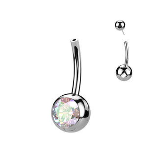 Titane Base base piercing au nombril Bille Zircone Enfoncer