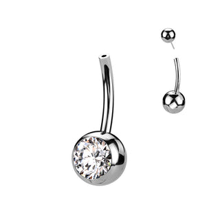 Titane Base base piercing au nombril Bille Zircone Enfoncer