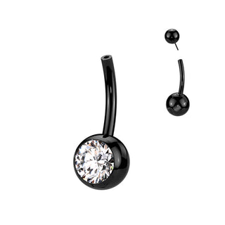 Titane Base base piercing au nombril Bille Zircone Enfoncer
