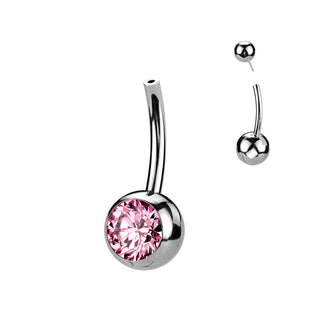Titane Base base piercing au nombril Bille Zircone Enfoncer