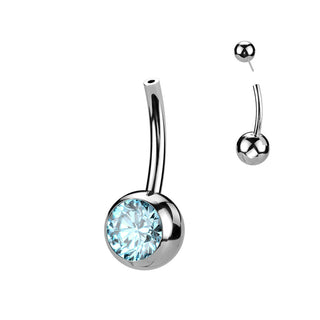 Titane Base base piercing au nombril Bille Zircone Enfoncer