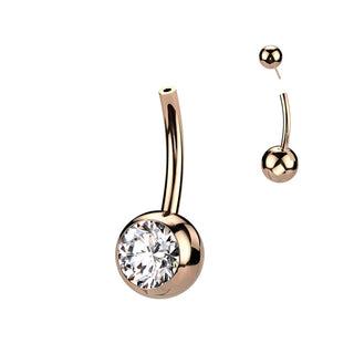 Titane Base base piercing au nombril Bille Zircone Enfoncer
