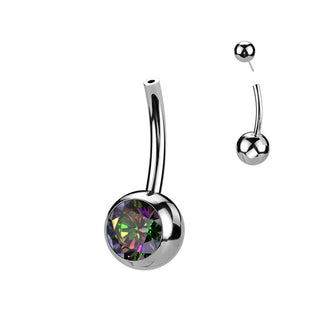 Titane Base base piercing au nombril Bille Zircone Enfoncer
