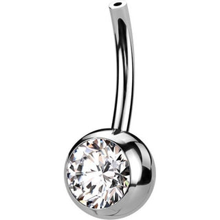 Titane Base base piercing au nombril Bille Zircone Enfoncer