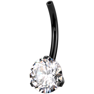 Titane Base épingle de nombril en zircone Enfoncer