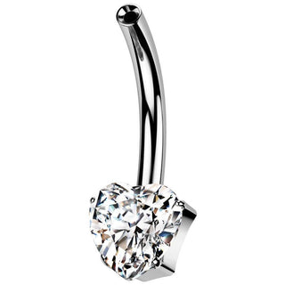 Titane Base nombril épingle cœur zircone Enfoncer