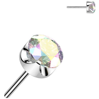 Titane Embout zircone ronde sertie Enfoncer