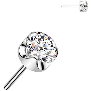 Titane Embout zircone ronde sertie Enfoncer